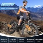 6000W Dual Motor Ebike for Adults Men 45MPH - Fast Electric Bike with 52V 34Ah Battery Up to 100 Miles,Lockable Suspension 24" Fat Tire Electric Bicycle for Off-Road Mountain Snow Commuter - Image 3