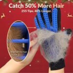 Upgrade Efficient Pet Hair Remover Gloves - Gentle Shedding Brushes for Dogs, Cats & Horses with Long and Short Hair - 1 Pair (Blue) - Image 3