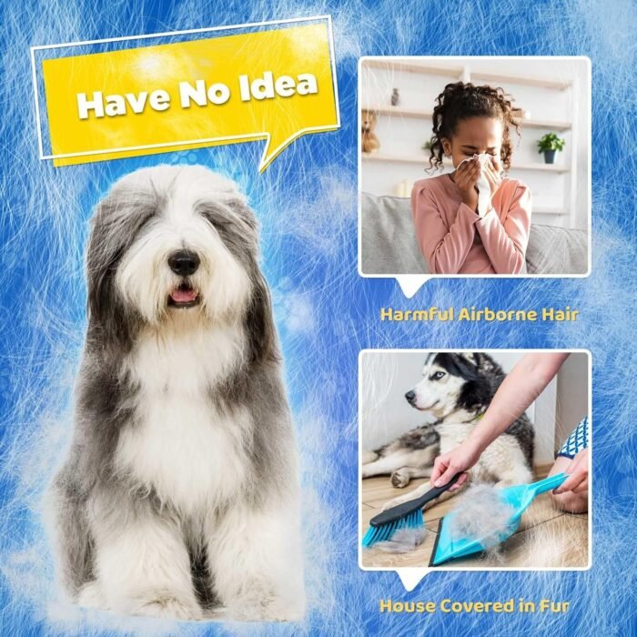 Upgrade Efficient Pet Hair Remover Gloves - Gentle Shedding Brushes for Dogs, Cats & Horses with Long and Short Hair - 1 Pair (Blue) - Image 10