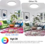 SunRider LED Flush Mount Ceiling Light Fixture, 5000K Daylight White, 2400LM, 12 Inch 24W White Round Flat Bedroom Lights, 240W Equiv. Non-Dimmable - Image 6