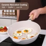 Pots and Pans Set Nonstick - Kitchen Cookware + Bakeware Set Granite Kitchenware Set, Induction Cookware Sets with Frying Pan Stockpot Saucepan Basket Cookie Sheet and Baking Pans for Gift - Image 5