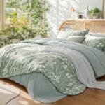 Bedsure Queen Comforter Set - 7 Pieces Floral Sage Green Soft Bedding Sets, Queen Bed in a Bag with Botanical Flowers Comforter, Sheets, Pillowcases & Shams - Image 3