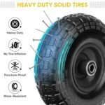 TICONN 10" Solid Tires, 2 Pack Flat Free 4.10/3.50-4'' Wheels with 5/8” Axle Bore Hole and Double Sealed Bearings (Black, 2PK) - Image 4