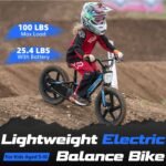 OLALA Electric Dirt Bike for Kids Aged 5-10, 340W Racing Grade Electric Motorcycle with Aluminum Frame, Up to 12MPH & 3 Speed Settings, Safe Disc Brakes, 16IN Knobby Tires - Image 3