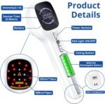 Cold Laser Therapy Device for Humans & Dogs, 4x808nm + 14x650nm Red Light Therapy for Body Pain Relief, Handheld lllt Near Infrared Light Wand with Stand for Joint, Back, Knee, Muscle Use - Image 4