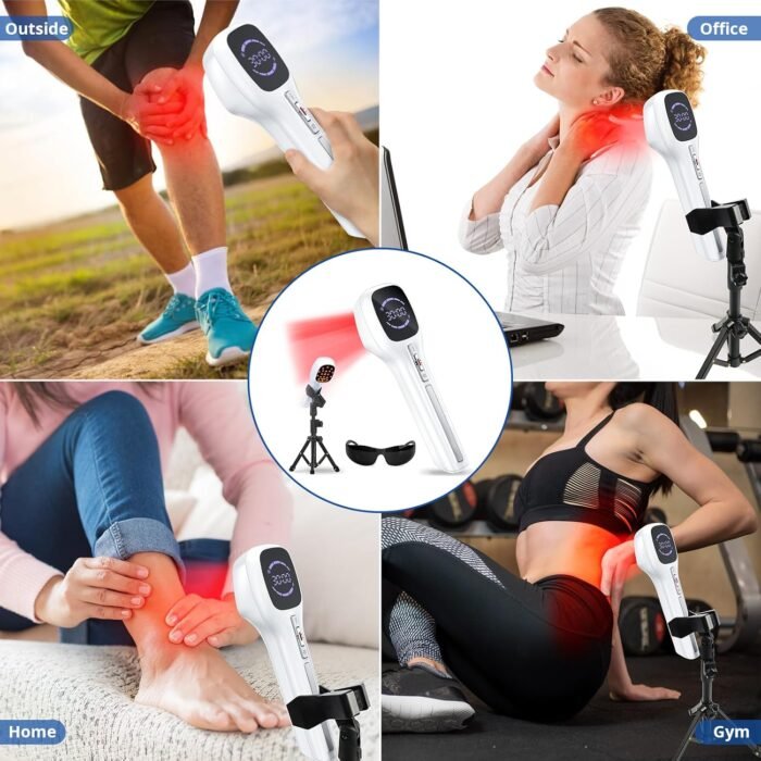Cold Laser Therapy Device for Humans & Dogs, 4x808nm + 14x650nm Red Light Therapy for Body Pain Relief, Handheld lllt Near Infrared Light Wand with Stand for Joint, Back, Knee, Muscle Use - Image 6