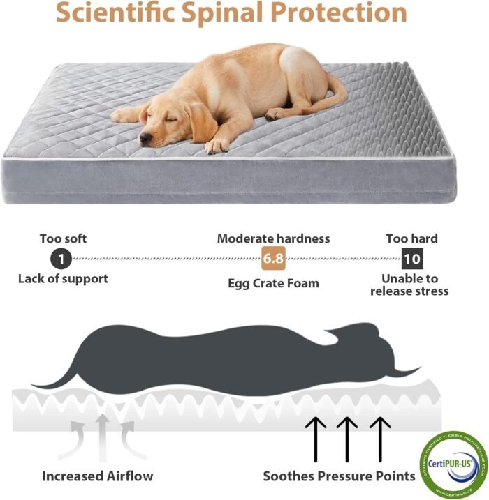 WNPETHOME Orthopedic Dog Beds for Large Dogs, Extra Large Waterproof Dog Bed with Removable Washable Cover, Egg Crate Foam Pet Bed, XL Dog Crate Bed - Image 4