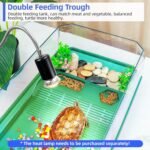 Turtle cage Tortoise Terrarium with Pump＆Filter with Shower Function Easy to Change Water and Clean Water for Turtle Horned Frog Hermit Crab (Green, Medium) - Image 4