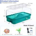 Turtle cage Tortoise Terrarium with Pump＆Filter with Shower Function Easy to Change Water and Clean Water for Turtle Horned Frog Hermit Crab (Green, Medium) - Image 6