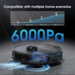 Robot Vacuum and Mop, 3-in-1 Robotic Vacuum Cleaner with 70-Day Self-Emptying Base, 360° LiDAR Navigation, Smart Mapping & Auto-Return, 6000Pa Strong Suction for Pet Hair, Carpets & Hard Floors - Image 5