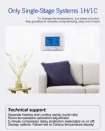 Non Programmable Thermostat for Home 1 Heat/ 1 Cool Single-Stage System, with Room Temperature Monitor (LCD Blue Backlit Screen) - Image 4