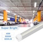 5ft LED Shop Light Fixture, Linkable 6500K Daylight White Tube Light, High Output, Double Sided V Shape T8 Integrated 5 Foot Led Bulbs for Garage,Warehouse,Clear Lens 10-Pack - Image 3