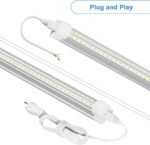 5ft LED Shop Light Fixture, Linkable 6500K Daylight White Tube Light, High Output, Double Sided V Shape T8 Integrated 5 Foot Led Bulbs for Garage,Warehouse,Clear Lens 10-Pack - Image 4
