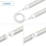 5ft LED Shop Light Fixture, Linkable 6500K Daylight White Tube Light, High Output, Double Sided V Shape T8 Integrated 5 Foot Led Bulbs for Garage,Warehouse,Clear Lens 10-Pack - Image 5