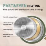 MAISON ARTS Pots and Pans Set Non Stick, 30 Piece Kitchen Cookware & Bakeware Sets with Granite Coating, Pots and Pans Sets for Cooking Nonstick, Green - Image 3