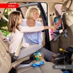 Helteko Backseat Car Organizer, Kick Mats Back Seat Protector with Touch Screen Tablet Holder, Back Seat Organizer for Kids, Travel Accessories with 9 Storage Pockets 2 Pack, Black - Image 4