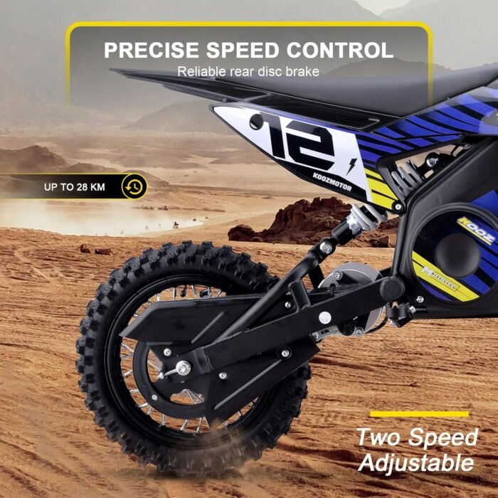 MotoTec 36v 1000w (HP112E) Electric Dirt Bike Blue - Image 5