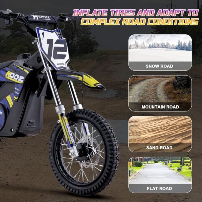 MotoTec 36v 1000w (HP112E) Electric Dirt Bike Blue - Image 7