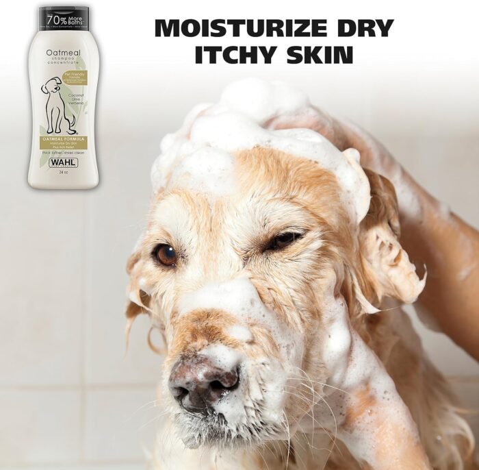 Wahl USA Dry Skin & Itch Relief Pet Shampoo for Dogs – Oatmeal Formula with Coconut Lime Verbena Scent & Pet Friendly Formula, 24 Oz - Model 820004A - Image 3