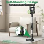Cordless Vacuum Cleaner, Lightweight Stick Vacuum Cleaner, 6 in 1, Self-Standing with Powerful Suction, 180° Bendable Wand Rechargeable Cordless Vacuum for Hardwood Floor (Green) - Image 3
