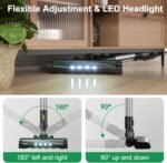 Cordless Vacuum Cleaner, Lightweight Stick Vacuum Cleaner, 6 in 1, Self-Standing with Powerful Suction, 180° Bendable Wand Rechargeable Cordless Vacuum for Hardwood Floor (Green) - Image 5