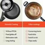 BELLA Nonstick Cookware Set with Glass Lids - Aluminum Bakeware, Pots and Pans, Storage Bowls & Utensils, Compatible with All Stovetops, 21 Piece, Black - Image 3