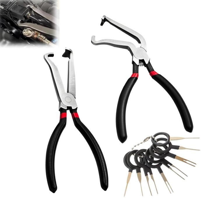 2 Pcs Electrical Disconnect Pliers, Electrical Connector Pliers, Electrical Plug Pliers for Removing Automotive Push tab Style Electrical connectors (Straight+60 Degree) - Image 2