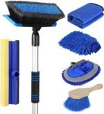 62'' Car Wash Brush with Long Handle, Scratch-Free Soft Bristles Sturdy Car Wash Mop Kit, Complete Car Cleaning Brush Kit Wash Mitt Towel Windshield Squeegee Wheel Tire Brush for Car Truck RV - Image 2