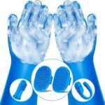 6PCS Pet Grooming Kit for Dogs,Cats and Horses | Dog Washing Gloves | Dog Bath Brush | Dog Bath Gloves | Dog Shampoo Brush | Pet Grooming Gloves | Dog Bath Supplies (Navy Blue) - Image 2
