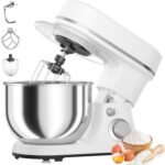 800W Stand Mixer with 5.3QT Bowl, 6-Speed with Pulse Electric Kitchen Mixer, Food Mixer with Dough Hook, Whisk, Beater Tilt-Head & Non-Slip Base for Cookie, Cake, Bread & Baking-White - Image 2