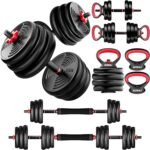 Adjustable Dumbbells, 55/77LBS Free Weight Set, 4 in 1 Dumbbell Set Used as Barbell, Kellebell, Push Up Stand, Fitness Exercise for Home Gym Suitable Men/Women - Image 2