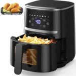 Air Fryer, 5Qt Large Air Fryer Clear Window, One-Touch Screen Digital 8 Cooking Presets, 1500w Power Up to 400℉, Even Heating Dehydration for Crisp, Roast, Bake, Nonstick Cooker Airfryer - Image 2