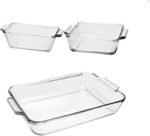 Anchor Hocking Glass Baking Dishes for Oven, 3 Piece Set (3 Qt Glass Casserole Dish, Cake Pan, and Bread Pan) - Image 2