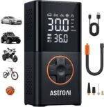 AstroAI L7 Tire Inflator Portable Air Compressor Cordless Mini Bike Pump with Digital Dual Values Display, 150 PSI Car Tires Air Pump with LED Lights&Pressure Gauge for Auto, Motorcycles, Bikes, Balls - Image 2