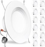 BBOUNDER 12 Pack 5/6 Inch LED Recessed Downlight, Baffle Trim, Dimmable, 12.5W=100W, 3000K Warm White, 950 LM, Damp Rated, Simple Retrofit Installation - No Flicker - Image 2
