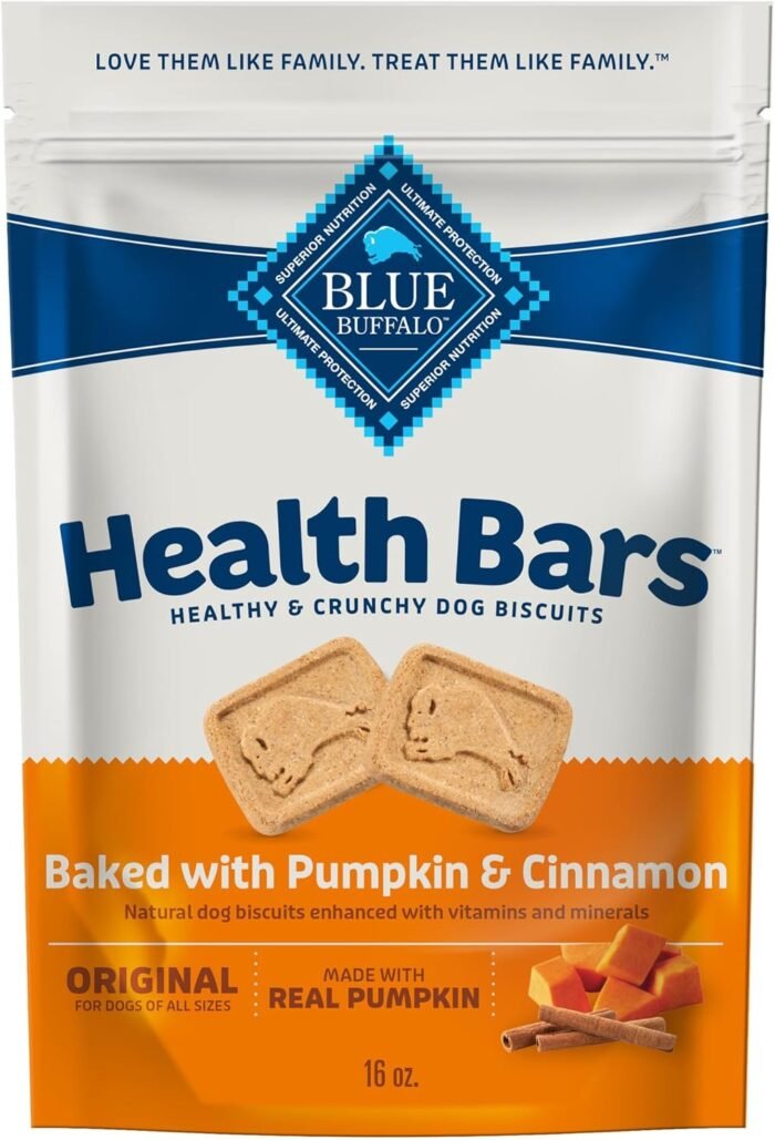 Blue Buffalo Health Bars Crunchy Dog Biscuits, Oven-Baked With Natural Ingredients, Pumpkin & Cinnamon, 16-oz Bag - Image 2