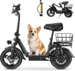 C14 Electric Scooter for Adults with Seat – High-Performance, Foldable E-Scooter with 900W Peak Power, 20MPH, 28-Mile Range, and Dual Disc Brakes,High Strength Frame,330lbs Max Load - Black - Image 2