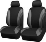 CAR PASS Line Rider Sporty Front Seat Covers,Gray Car Seat Covers Two Front Seats Only, Airbag Compatible,Universal Fit Sedans,Cars,Vans,SUV,Truck(Black and Gray) - Image 2