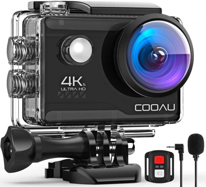 COOAU 4K 20MP Wi-Fi Action Camera External Microphone Remote Control Underwater 40M Waterproof Sport Camera Time Lapse with 2X1200mAh Batteries and 20 Accessories - Image 2