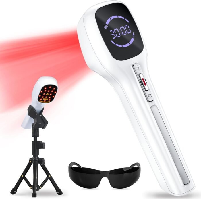 Cold Laser Therapy Device for Humans & Dogs, 4x808nm + 14x650nm Red Light Therapy for Body Pain Relief, Handheld lllt Near Infrared Light Wand with Stand for Joint, Back, Knee, Muscle Use - Image 2