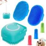 Comotech 6PCS Dog Bath Brush & Dog Toothbrush | Adjustable Handle Shampoo Brush & Scrubber for Short & Long Haired Dogs & Cats | Effectively Solve Odor & Stain Removal Problems | Pet Supplies (Blue) - Image 2