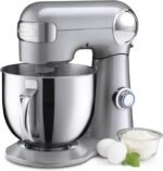 Cuisinart Stand Mixer, 12 Speeds, 5.5-Quart Mixing Bowl, Chef's Whisk, Flat Mixing Paddle, Dough Hook, and Splash Guard with Pour Spout, Silver Lining, SM-50BC, Silver Lining - Image 2