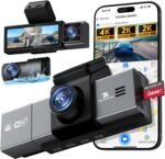 Dash Cam, 4K 3 Channel Dash Camera for Cars with App Control, 170°/150°/140° Wide Angle, ADAS Assist, No-Light Night Vision, GPS, G-Sensor, WDR, 24H Parking Monitor, 128GB SD Card Included - Image 2