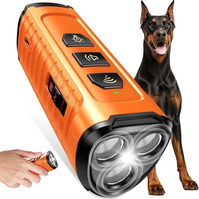 Dog Bark Deterrent Device 3X Anti Barking Device for Dogs, 5 Modes Stop Neighbors Dog Barks No More Safe for All Dogs 50FT Bark Control Indoor Outdoor with Flashlight,Dog Training Device - Image 2