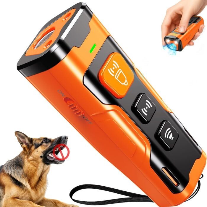 Dog Bark Deterrent Devices, Ultrasonic Anti Barking Device for Dogs, Stopping Own or Neighbor's Dog Barking,Portable Dog Training Device, Safe & Effective for Indoor & Outdoor Use, Orange - Image 2