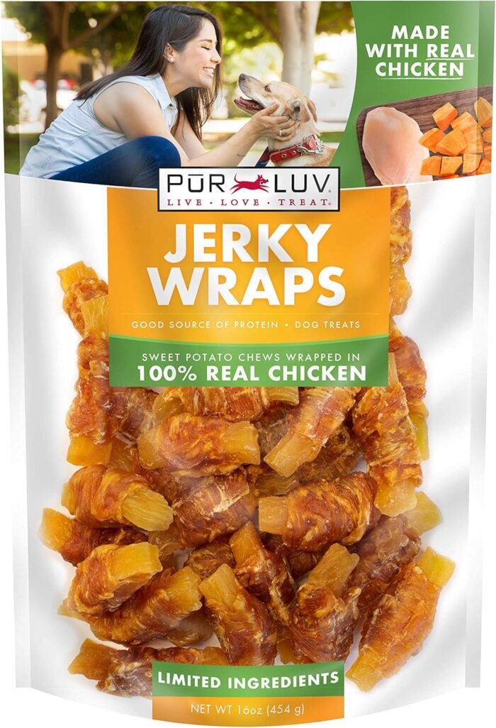 Dog Treats, Chicken & Sweet Potato Jerky Wraps, Made with Real Chicken, 16 Ounces, Rawhide Free, Healthy, Easily Digestible, Long Lasting, High Protein Dog Treat, Satisfies Dog's Urge to Chew - Image 2
