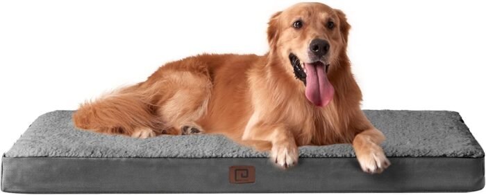 EHEYCIGA Orthopedic XL Dog Beds for Extra Large Dogs with Removable Washable Cover for Crate, Grey, 41x27 - Image 2