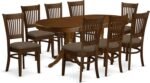 East West Furniture VANC9-ESP-C 9 Piece Modern Dining Table Set Includes an Oval Wooden Table with Butterfly Leaf and 8 Linen Fabric Upholstered Dining Chairs, 40x76 Inch, Espresso - Image 2