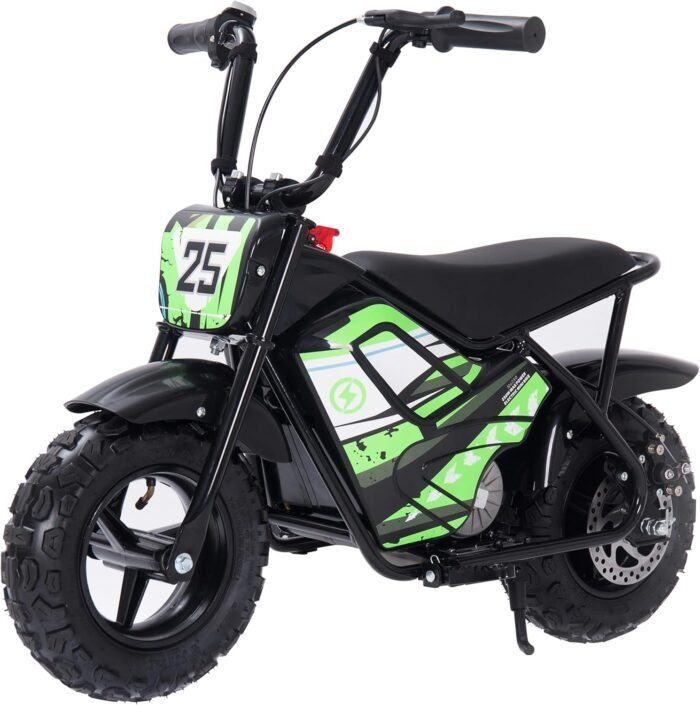 Electric Dirt Bike for Kids- 250W Peak Motor, 24V 9AH Battery, Up to 12MPH & 12 Miles Range, Max Load 100 LBS, Off-Road Tire, 2-Speed Electric Motorcycle for Ages 3-11,Green - Image 2