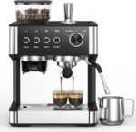 Espresso Machine with Grinder, 20 Bar Expresso Coffee Machines with Milk Frother Steam Wand, Professional Espresso Maker with Removable Water Tank, Cappuccino & Latte Machine for Home - Image 2